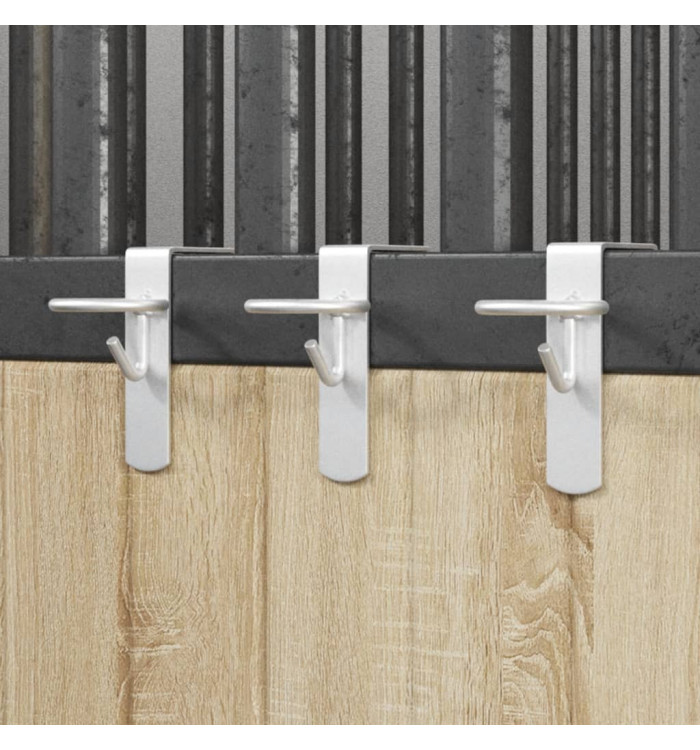 Crochets de seau 3 pcs portable argenté acier | Mobilier & Déco