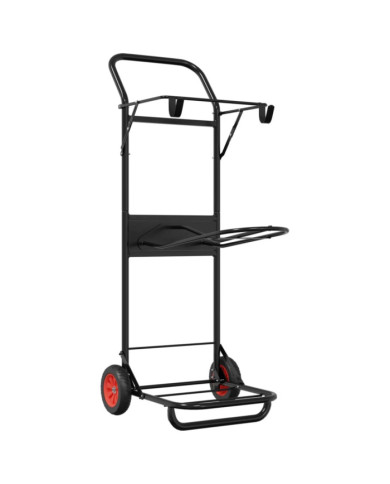 Chariot à selle pliable acier noir | Mobilier & Déco