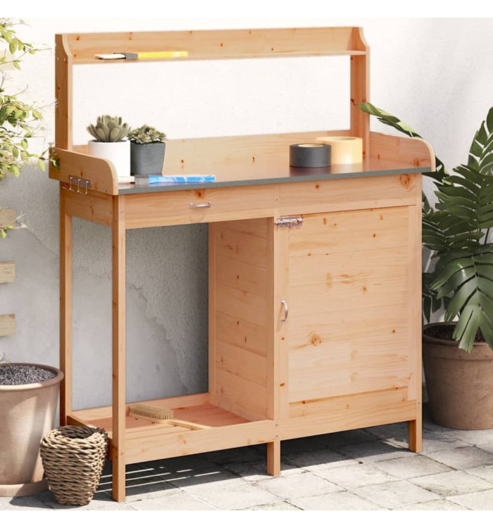 Table de rempotage avec armoire marron bois massif de sapin | Mobilier & Déco