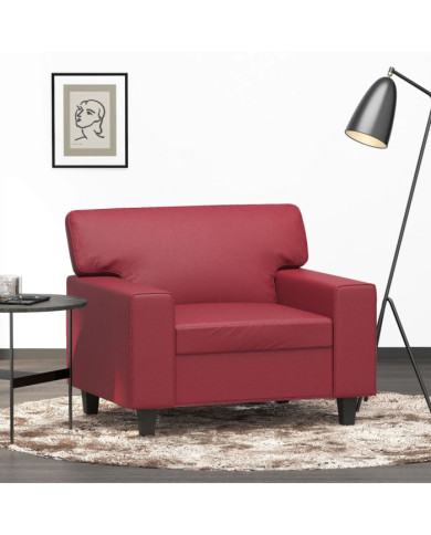 Fauteuil Rouge bordeaux 60 cm Similicuir | Mobilier & Déco