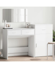 Ensemble de coiffeuse 3 pcs blanc bois d'ingénierie | Mobilier & Déco