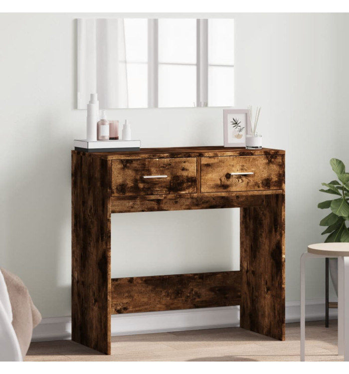 Coiffeuse avec miroir chêne fumé 80x39x80 cm | Mobilier & Déco
