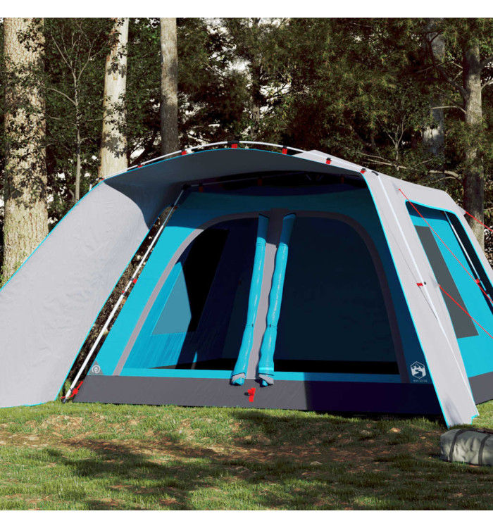 Tente familiale avec porche 9 personnes bleu dégagement rapide | Mobilier & Déco