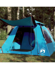 Tente de camping à dôme 4 personnes bleu libération rapide | Mobilier & Déco