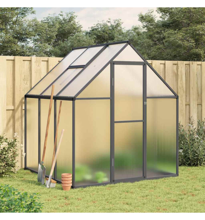 Serre avec cadre de base anthracite 169x169x195 cm aluminium | Mobilier & Déco