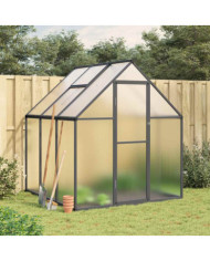 Serre avec cadre de base anthracite 169x169x195 cm aluminium | Mobilier & Déco