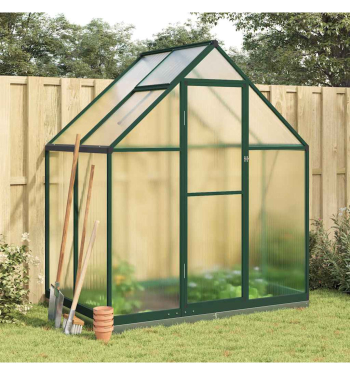 Serre avec cadre de base vert 169x114x202 cm aluminium | Mobilier & Déco