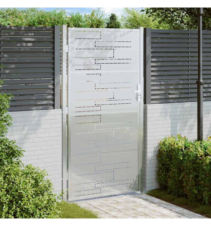 Portail de jardin 100x200 cm acier inoxydable | Mobilier & Déco