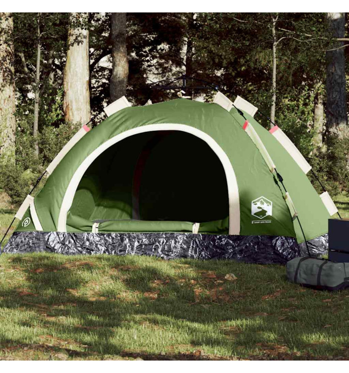 Tente de camping 3 personnes vert libération rapide | Mobilier & Déco