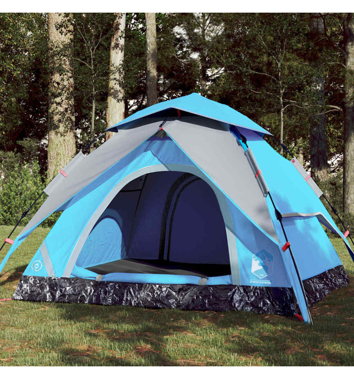 Tente de camping à dôme 3 personnes bleu libération rapide | Mobilier & Déco