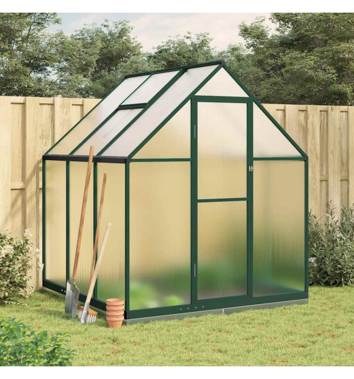 Serre avec cadre de base vert 169x169x202 cm aluminium | Mobilier & Déco