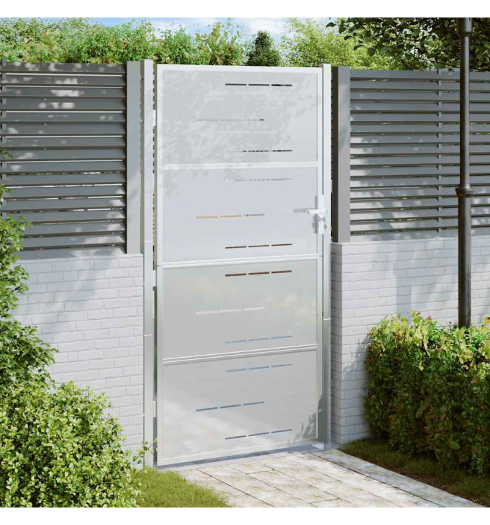 Portail de jardin 100x200 cm acier inoxydable | Mobilier & Déco