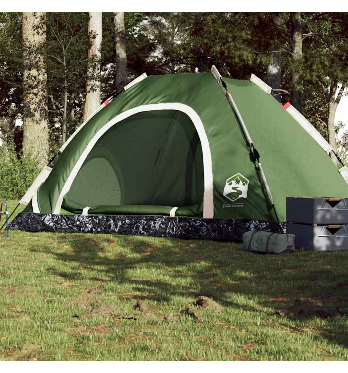 Tente de camping 5 personnes vert libération rapide | Mobilier & Déco