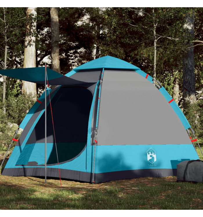 Tente de camping cabine 4 personnes bleu libération rapide | Mobilier & Déco