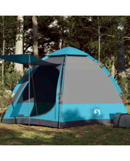 Tente de camping cabine 4 personnes bleu libération rapide | Mobilier & Déco