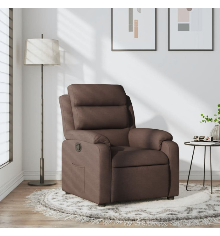 Fauteuil inclinable Marron foncé Tissu | Mobilier & Déco