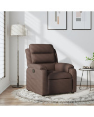 Fauteuil inclinable Marron foncé Tissu | Mobilier & Déco