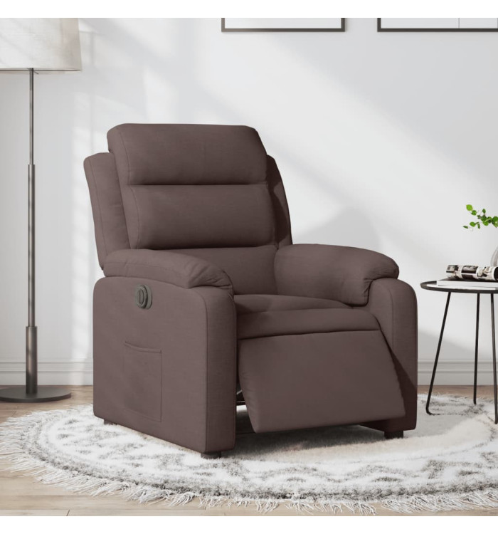 Fauteuil inclinable électrique Marron foncé Tissu | Mobilier & Déco