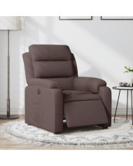 Fauteuil inclinable électrique Marron foncé Tissu | Mobilier & Déco