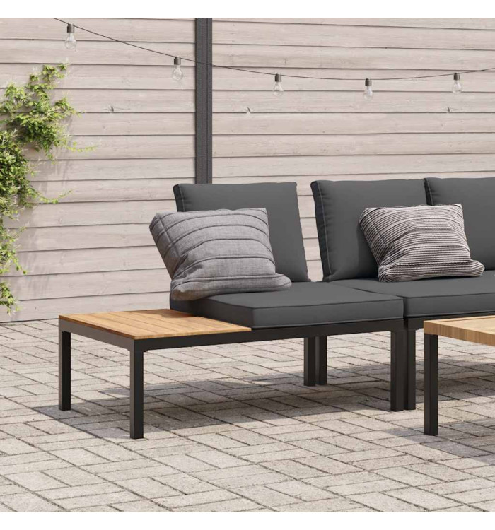 Banc de jardin avec coussins noir aluminium | Mobilier & Déco