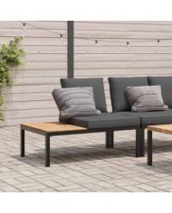 Banc de jardin avec coussins noir aluminium | Mobilier & Déco