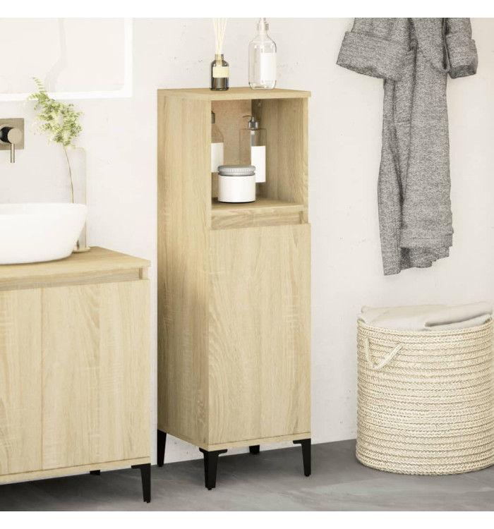 Armoire salle de bain chêne sonoma 30x30x100 cm | Mobilier & Déco