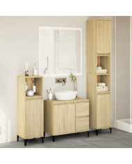 Ensemble de meubles de salle de bain 3 pcs chêne sonoma | Mobilier & Déco