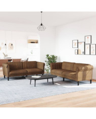 Ensemble de canapés 2 pcs marron velours | Mobilier & Déco