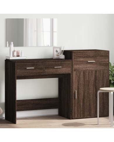 Ensemble de coiffeuse 3 pcs chêne marron bois d'ingénierie | Mobilier & Déco