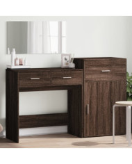 Ensemble de coiffeuse 3 pcs chêne marron bois d'ingénierie | Mobilier & Déco