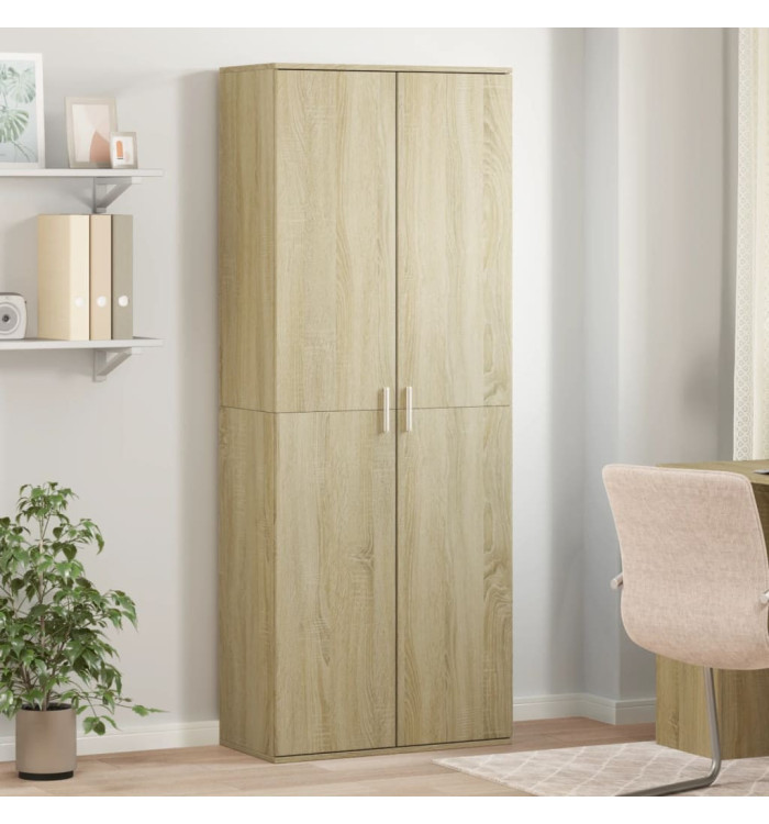Buffet haut chêne sonoma 70x35x180 cm bois d'ingénierie | Mobilier & Déco