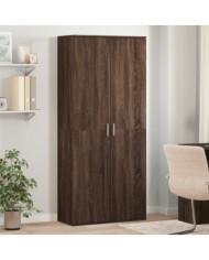 Buffet haut chêne marron 80x35x180 cm bois d'ingénierie | Mobilier & Déco