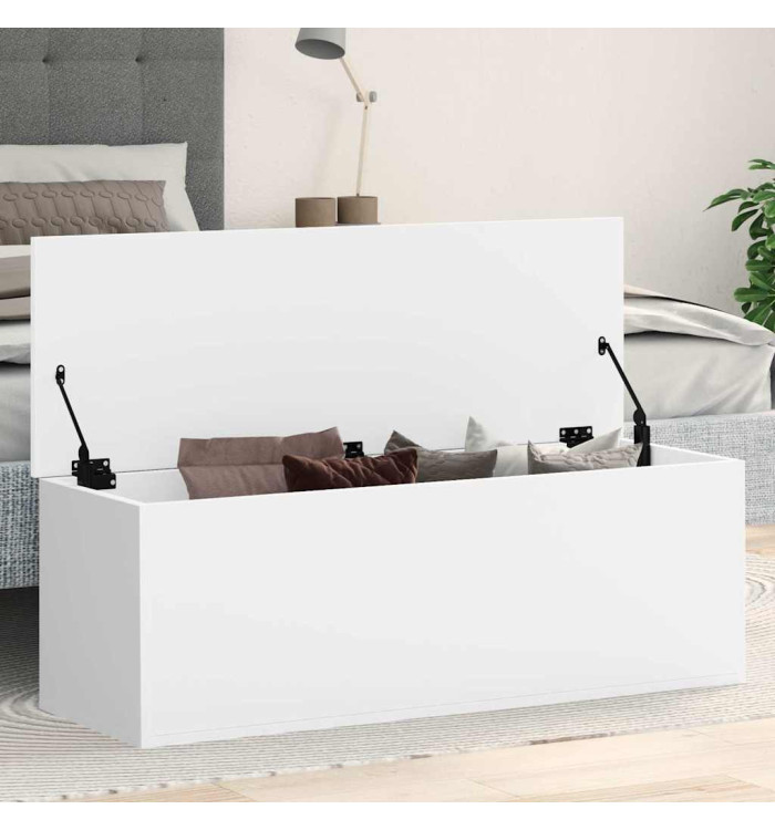 Boîte de rangement blanc 102x35x35 cm bois d'ingénierie | Mobilier & Déco