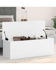 Boîte de rangement blanc 102x35x35 cm bois d'ingénierie | Mobilier & Déco