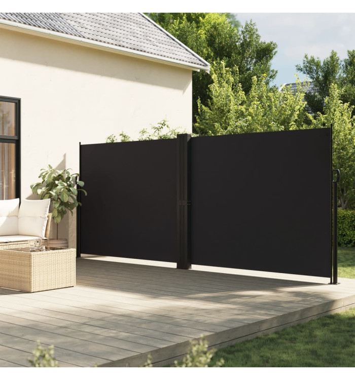 Auvent latéral rétractable noir 160x1000 cm | Mobilier & Déco