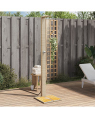 Douche d'extérieur beige 50x55x224cm résine tressée bois acacia | Mobilier & Déco