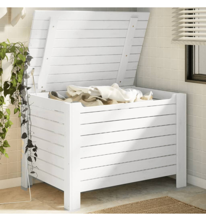 Boîte de rangement avec couvercle RANA blanc bois massif de pin | Mobilier & Déco