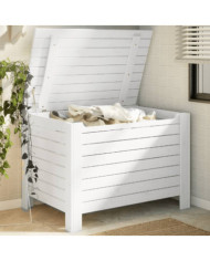 Boîte de rangement avec couvercle RANA blanc bois massif de pin | Mobilier & Déco