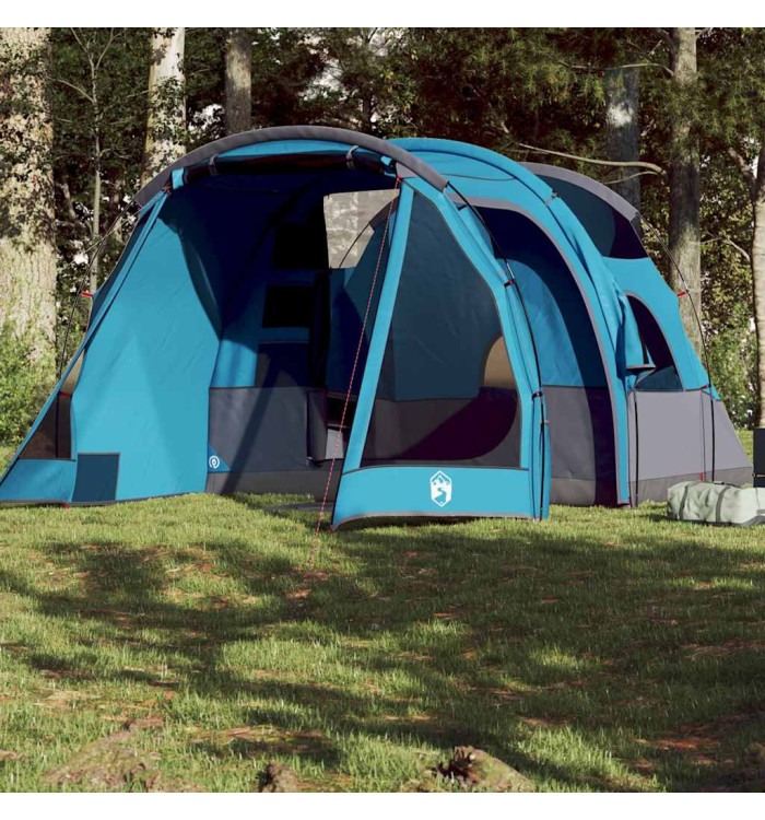 Tente de camping tunnel 4 personnes bleu imperméable | Mobilier & Déco