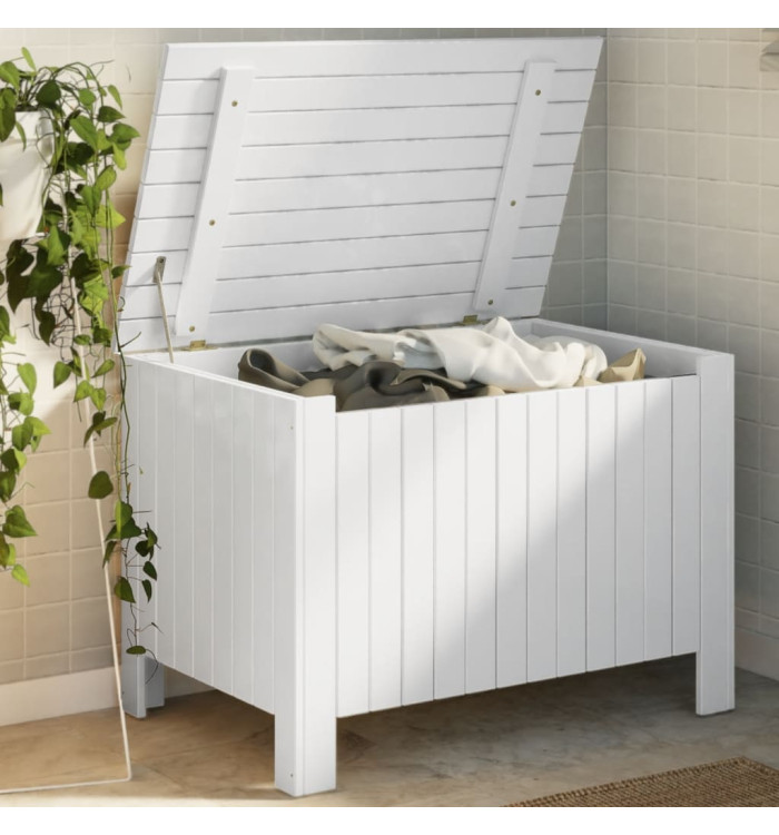 Boîte de rangement avec couvercle RANA blanc bois massif de pin | Mobilier & Déco