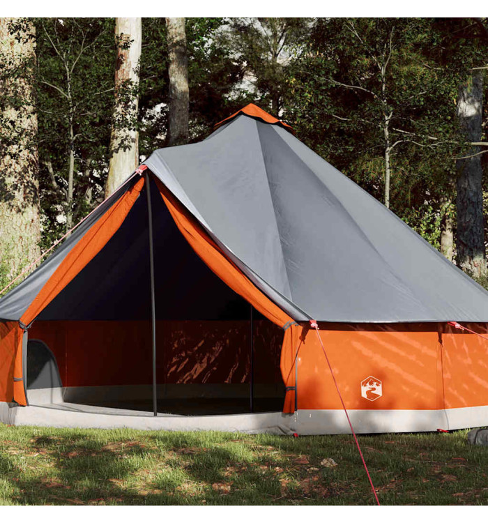 Tente familiale tipi 12 personnes gris et orange imperméable | Mobilier & Déco