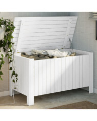 Boîte de rangement avec couvercle RANA blanc bois massif de pin | Mobilier & Déco