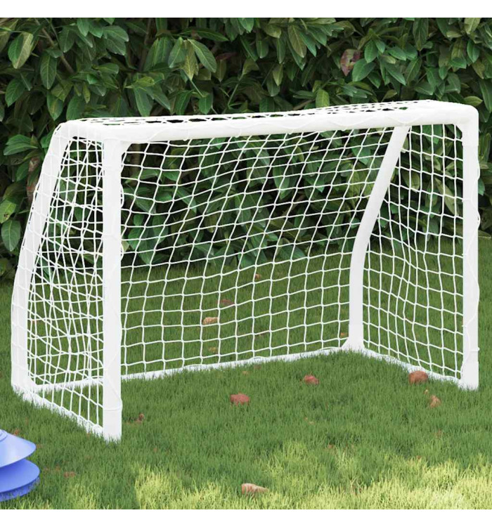 Buts de football pour enfants 2 pcs avec ballon blanc métal | Mobilier & Déco