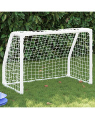 Buts de football pour enfants 2 pcs avec ballon blanc métal | Mobilier & Déco