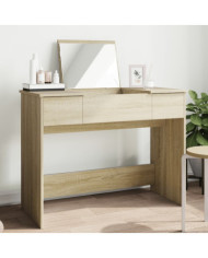 Coiffeuse avec miroir chêne sonoma 100x45x76 cm | Mobilier & Déco