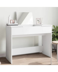 Coiffeuse avec miroir blanc 100x45x76 cm | Mobilier & Déco