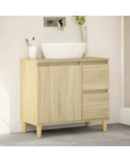 Armoire salle de bain chêne sonoma 65x33x60 cm | Mobilier & Déco
