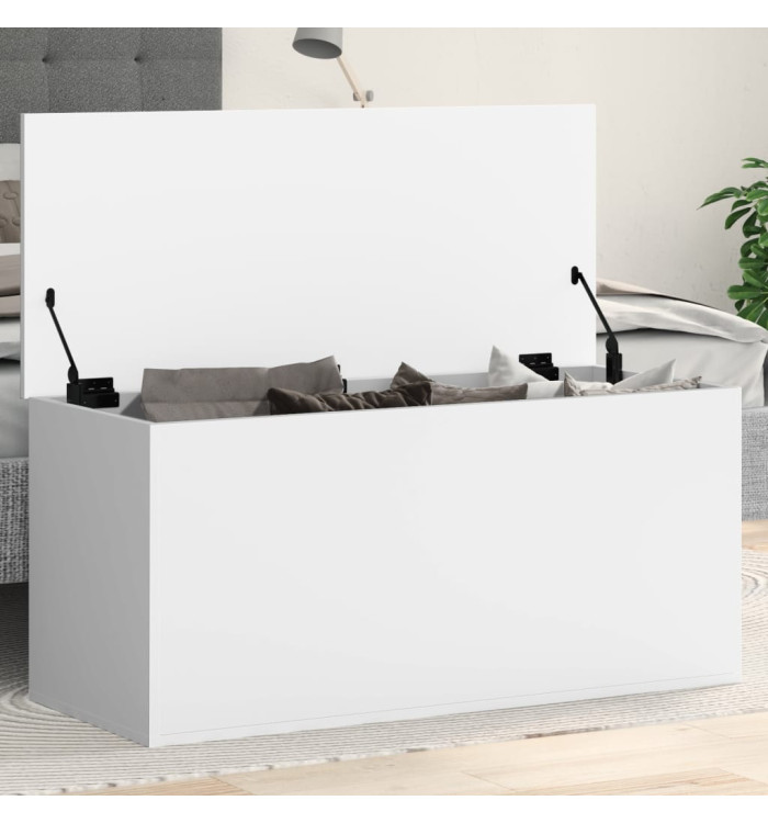 Boîte de rangement blanc 100x42x46 cm bois d'ingénierie | Mobilier & Déco