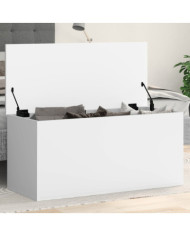 Boîte de rangement blanc 100x42x46 cm bois d'ingénierie | Mobilier & Déco