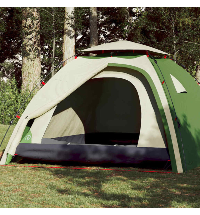 Tente de camping à dôme 4 personnes vert libération rapide | Mobilier & Déco